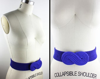 Periwinkle Blue Infinity Satin Elastic Vintage Belt