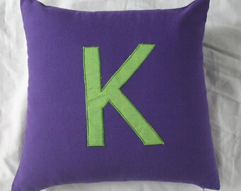 Monogrammed pillow letter pillow. Alphabet pillows 18 inch decorative toss pillows . Custom made. Choose your colors and monogram 18 inch