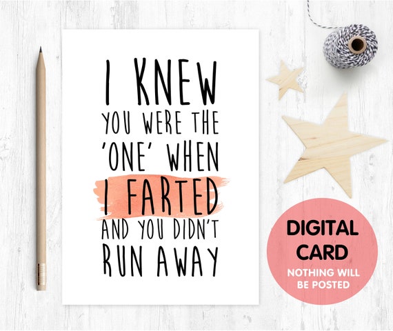PRINTABLE funny anniversary card printable boyfriend card digital download love card instant download valentine's day card fart card