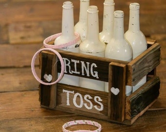 Rustic Ring Toss Game,pink,reclaimed barn wood,rustic wedding,wedding reception,wedding kids game,childrens game,childrens activity