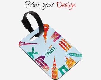 Buildings Sublimated Felt Luggage Tag MXLP