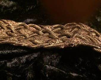Bullion Metallic Victorian Headwrap or Dress Decoration with tassels 15" (FFs1185)