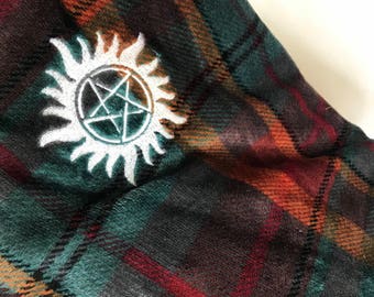Supernatural Custom Plaid Blanket Velvet Fluffy plush Twin Size Comforter Throw fleece Sam and Dean Soft Cozy