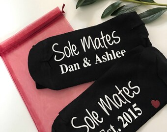 Sole Mate Socks, Cotton Anniversary, Wedding Socks, Adult Socks, Couple socks, Personalised Socks, Gift for Boyfriend, Gift for Girlfriend,