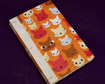 Cats --- coiled binding notebook / recycled paper