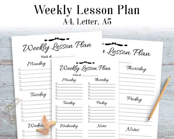 weekly lesson plan printable teacher planner lesson plan free printable weekly planner template