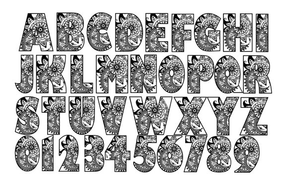 Download Mandala font svg, zentagle font svg, mandala alphabet ...