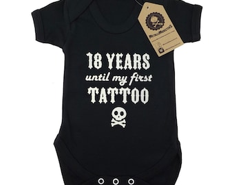 18 years until my first tattoo printed baby vest alternative goth rock