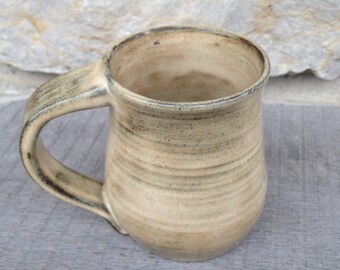 Handmade Pottery Mug on dark clay with birch glaze