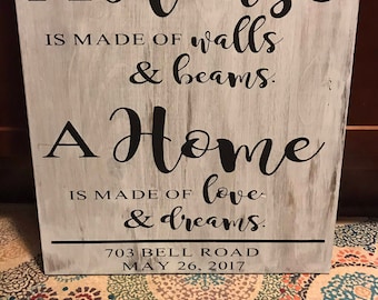 Home sign for new home owners 16x20
