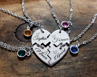 necklace piece apart jewelry heart sisters split forever together never four friends