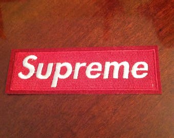 4.5" Supreme iron on red embroidered patch Free usa shipping!