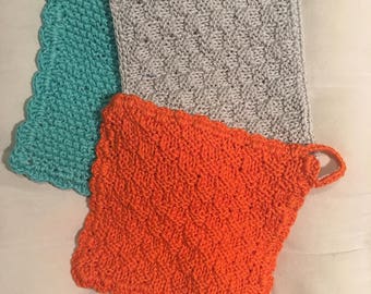 Set of 3 Italian cotton handmade pot Holders-set of 3 potholders