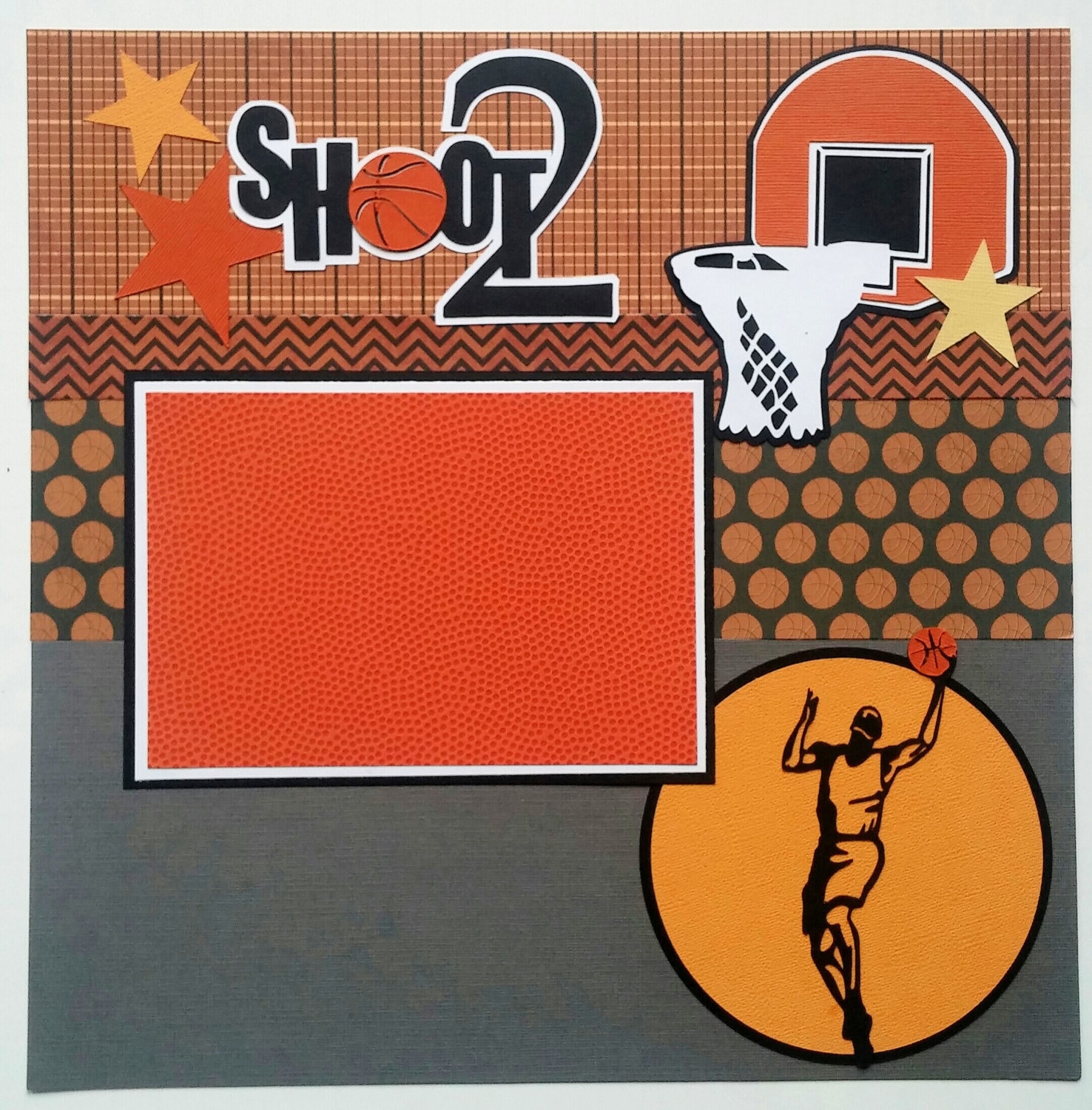 Basketball scrapbook page Premade scrapbook layout 12x12 premade