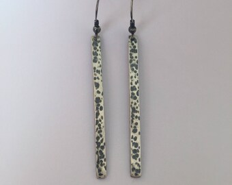 Long oxidized silver earrings