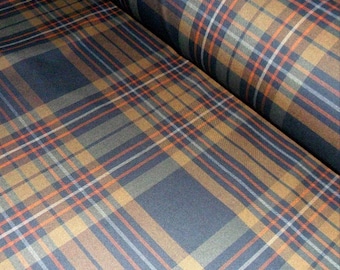 Gray and Brown Plaid Fabric Warm Tartan fabric by the meter