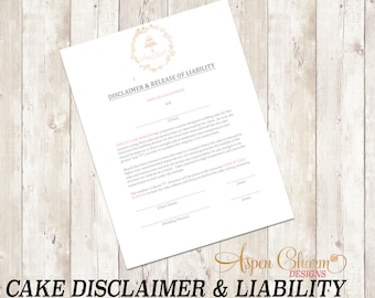 Cake Disclaimer and Disclaimer Form, Custom Templates, Rolkem, Molds,Fondant,Dust,Sugar Flower, Gumpaste,Cake Decorating,Sprinkles
