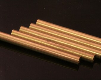 10 pcs 5 x 70 mm (hole 3.8 mm) raw brass tube industrial brass charms,findings raw brass spacer bead