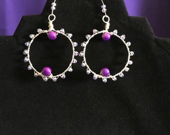 Wire Wrapped Hoop Earrings
