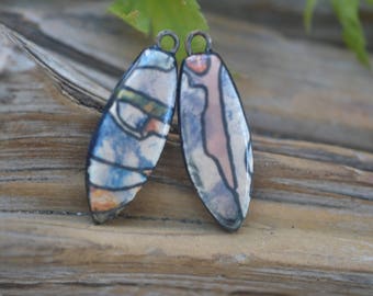 Mod- Handmade Porcelain Bead Pair