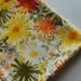 Vintage Green,Yellow, White Flowered Fabric 1960s