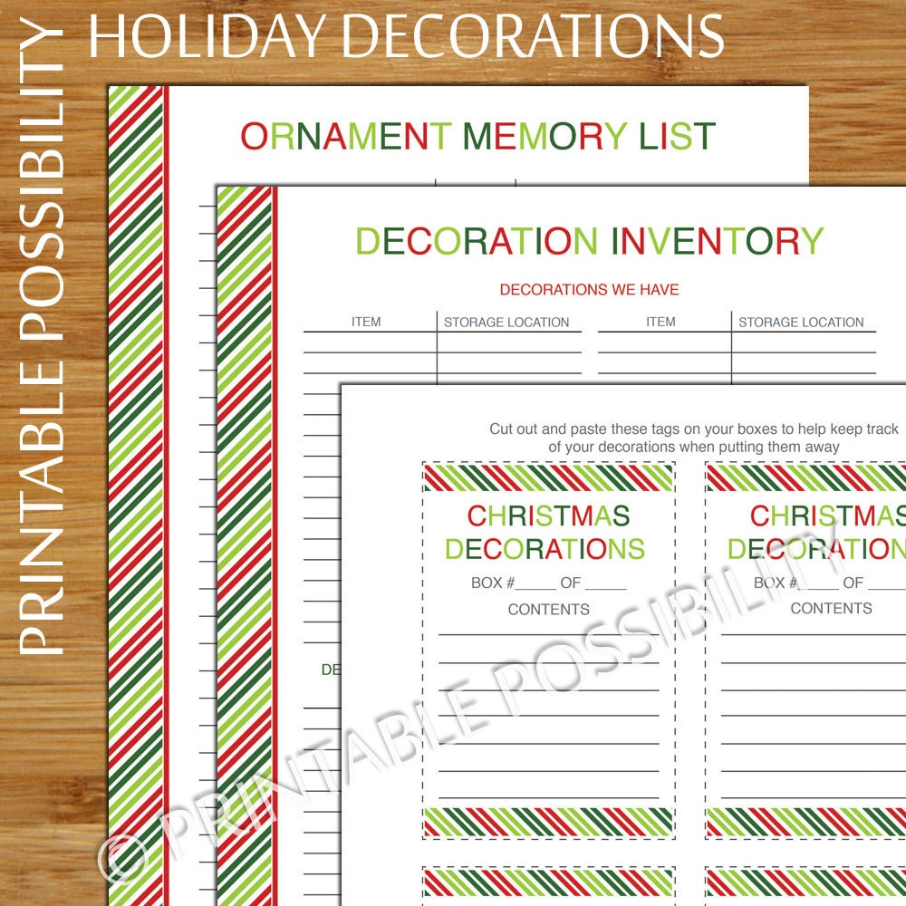  Holiday  Decoration  Set Christmas  Decoration  Inventory List 