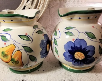 Gibson Housewares fruit and floral pitcher