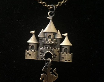 Castle and Dragon Necklace
