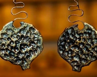 pomegranate armenia earring unique bronze handmade armenian brand fashion gold