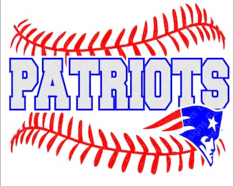 Patriots Baseball Softball SVG, DXF, EPS, Png Cut File for Cameo and Cricut, Baseball Svg, Baseball Mom, Patriots Svg, Instant Download