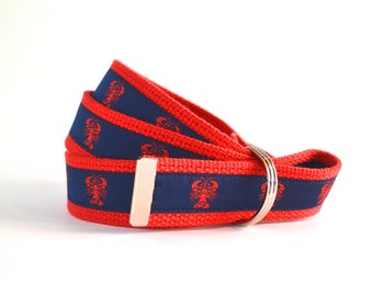 Adult Canvas Belt - Lobster Belt - Mens Canvas Belt - Nautical Belt - Nautical Gift - Preppy Belt - Adult Belt