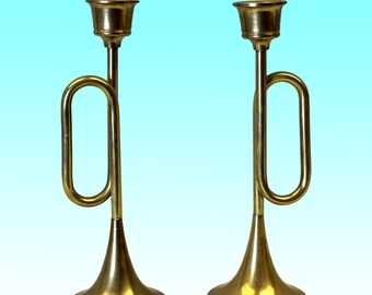 Vintage Brass Candle Holder - Mid Century Candle Holder - Brass Candle Holders