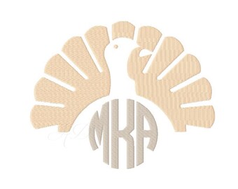 Turkey Embroidery Design Monogram Frame Machine Embroidery Thanksgiving BX Instant download 4x4 5x7 6x10