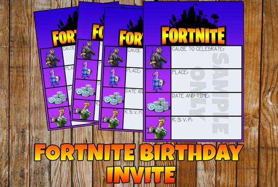 Fortnite party invitations free printable