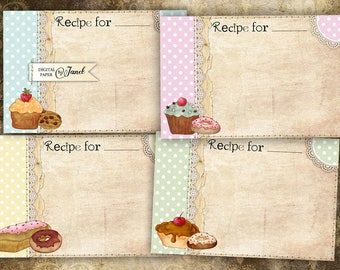 vintage recipe cards to print