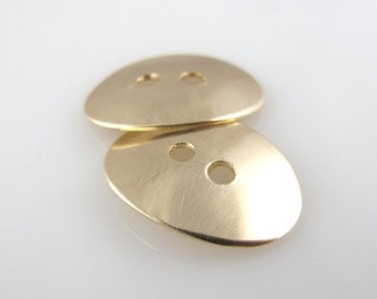 Gold Filled Buttons OVAL Connectors Fasteners Jewelry Components Accessories Clothing Hand Stamping 19mm QTY 2