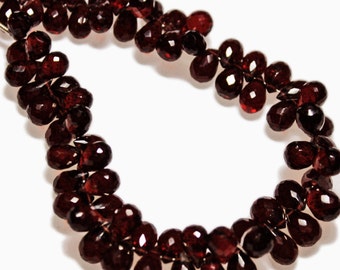 Garnet faceted teardrops, AA grade. Select a size: 4x5.5mm - 5x7.25mm