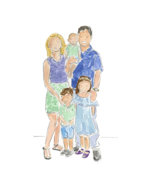 Custom Family Watercolor Large