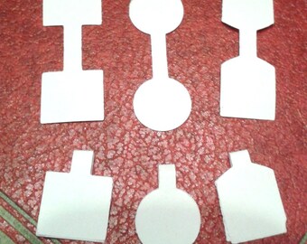 Lot 100 white labels - 3 different shapes
