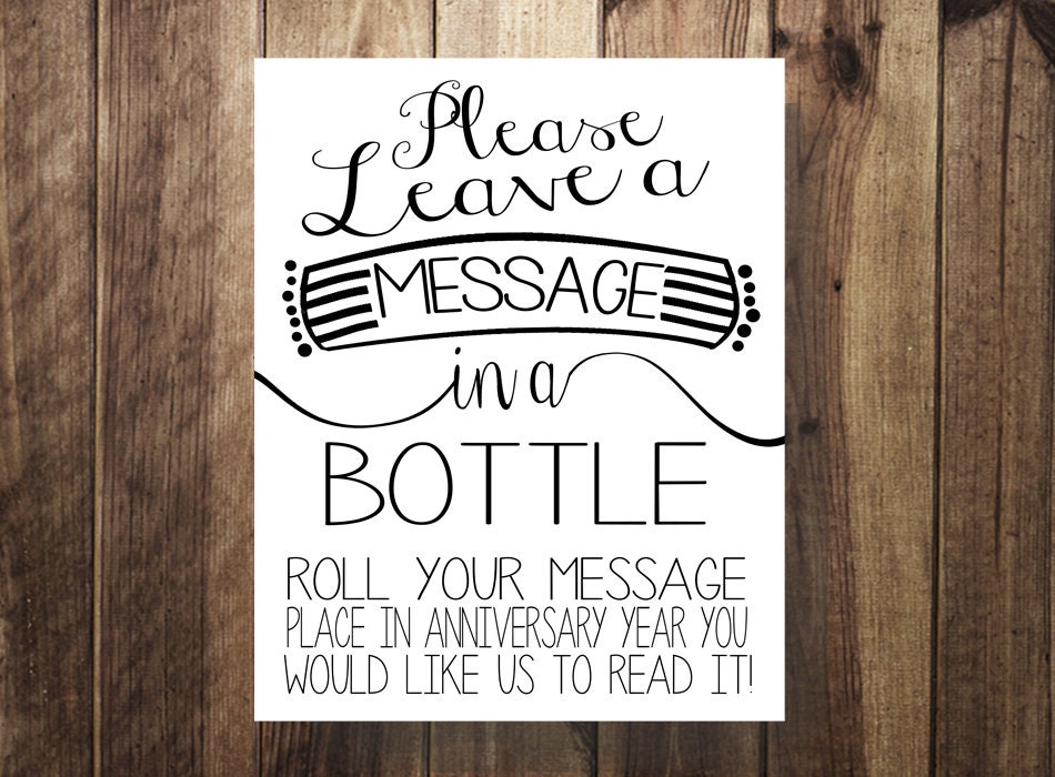 Message in a Bottle Guest Book Beach Rustic Wedding