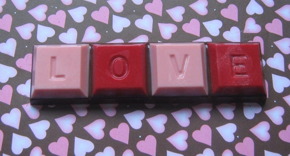Pieces of love chocolate bars set of 4 party favors
