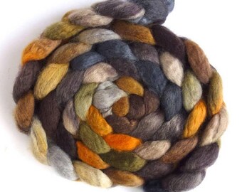 Wood and Concrete, BFL Wool Roving - Hand Painted Spinning or Felting Fiber
