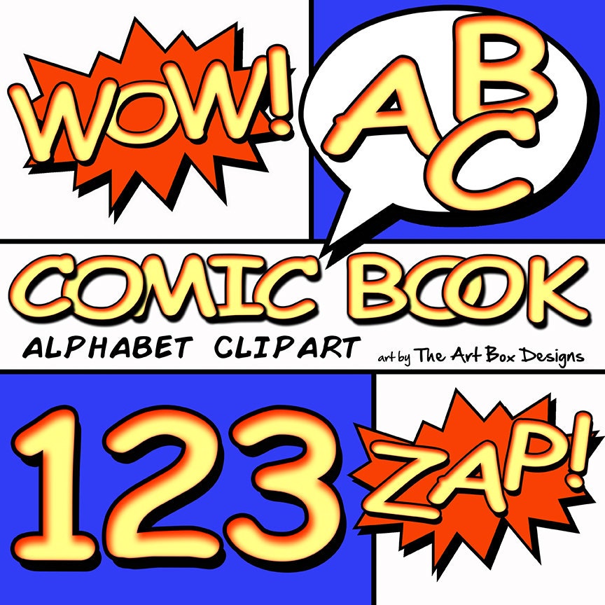 Comic Book Alphabet Clipart Superhero Alphabet Clipart Comic