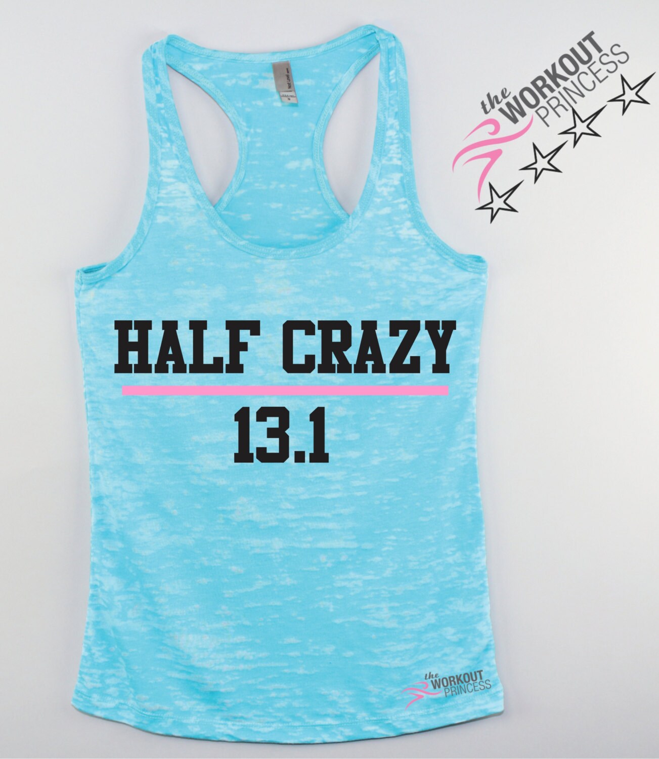 Workout Tops Half Crazy 13.1. Funny Running tank Half