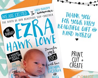 baby name announcement card