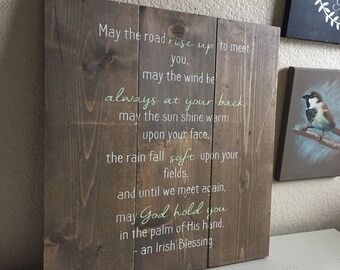 An Irish Blessing - Rustic Wooden Sign