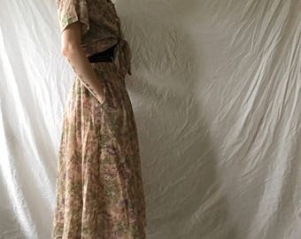 Vintage Floral Two-Piece Set