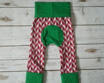 Maxaloones Grow With Me Pants Christmas Candy Canes