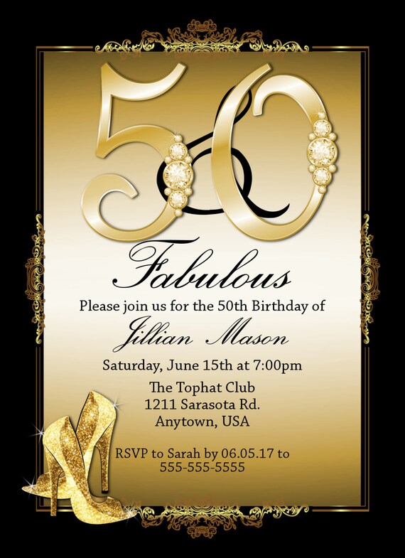 50Th Female Birthday Invitations 8