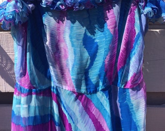 Indigo 70's Festival Maxi Dress